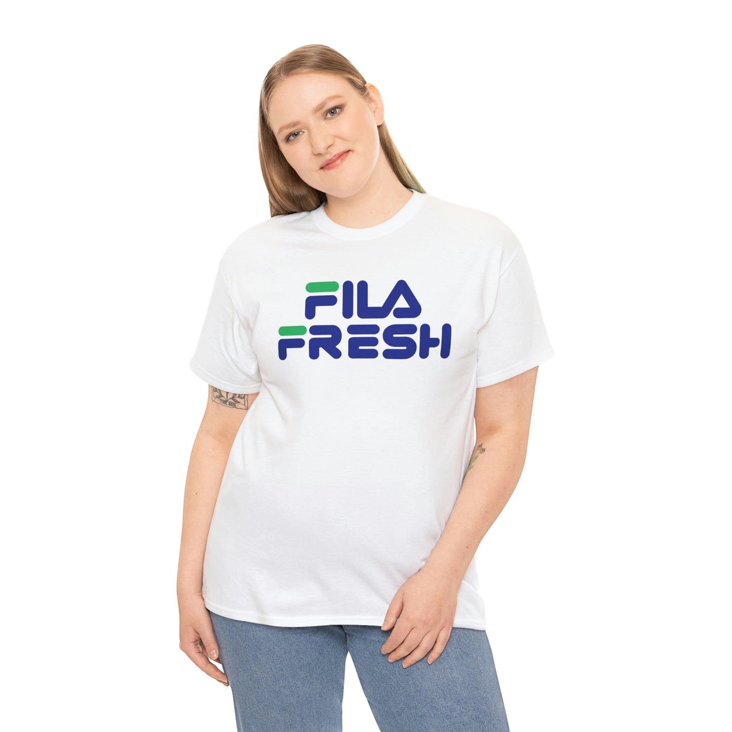 Fila Fresh Green Blue Unisex Heavy Cotton Tee