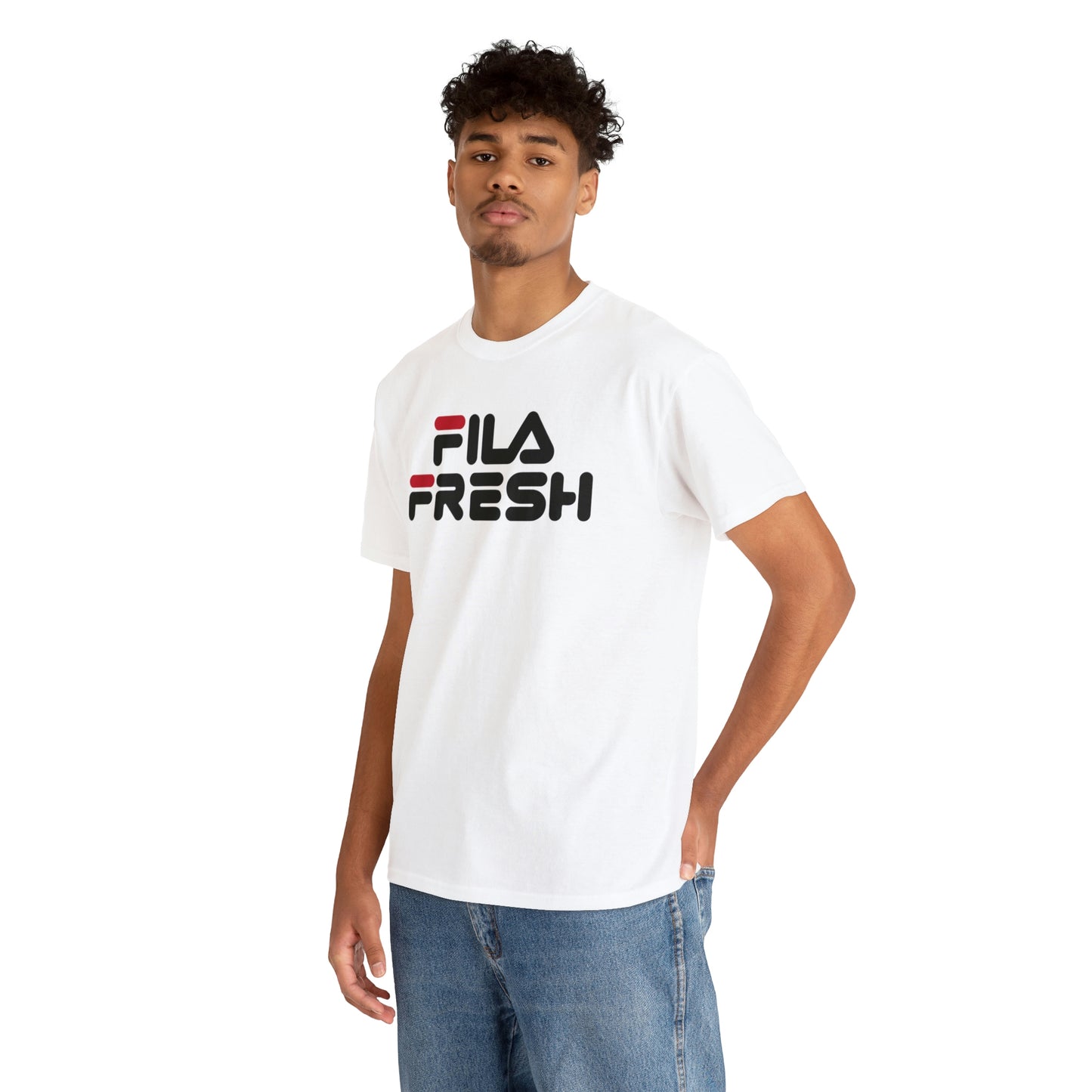 Fila Fresh Red Blk Unisex Heavy Cotton Tee