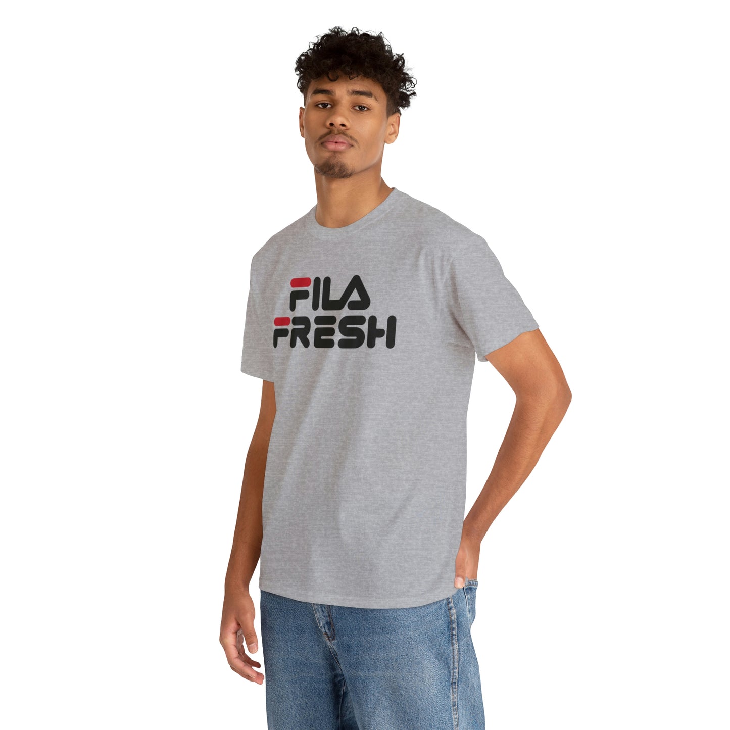 Fila Fresh Red Blk Unisex Heavy Cotton Tee