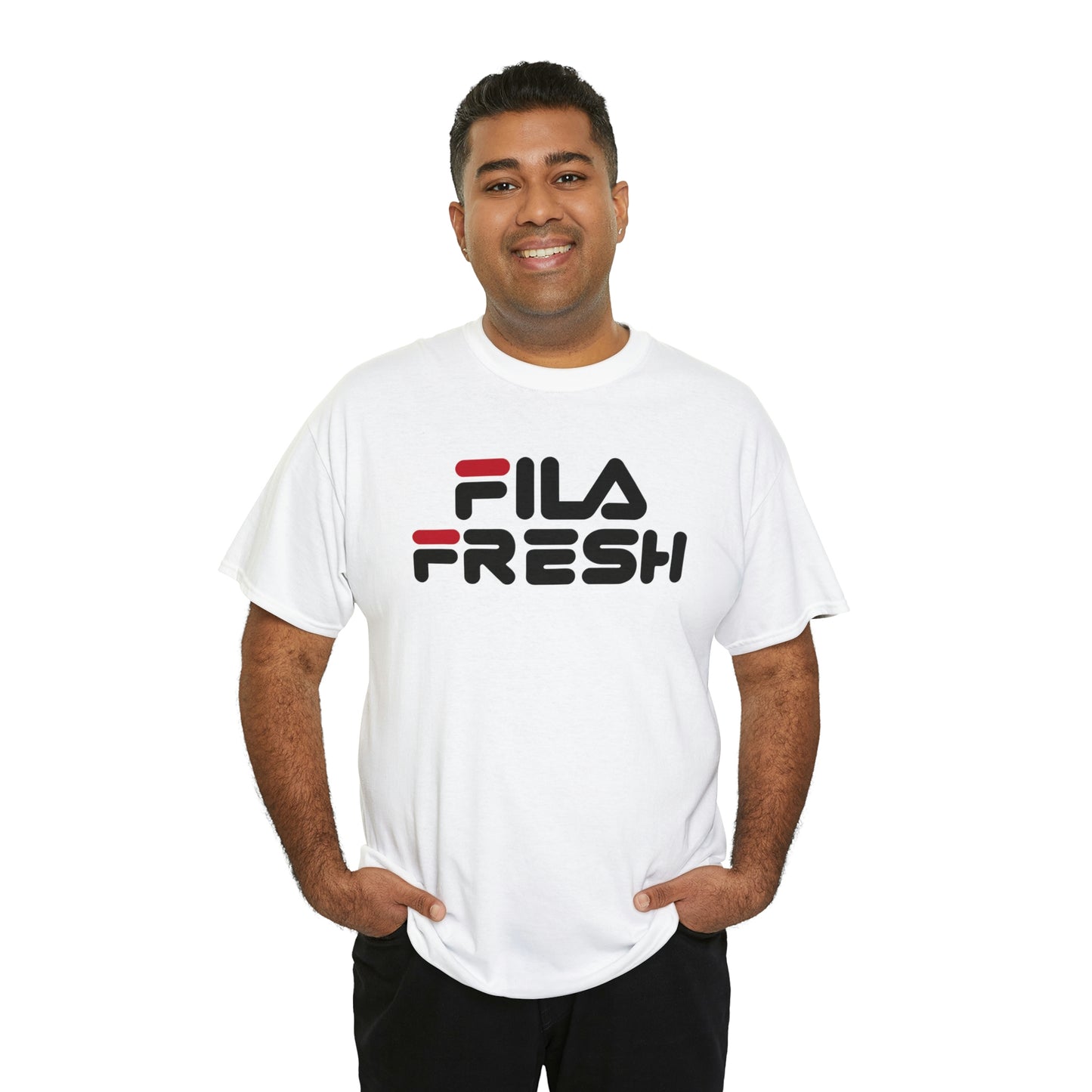 Fila Fresh Red Blk Unisex Heavy Cotton Tee