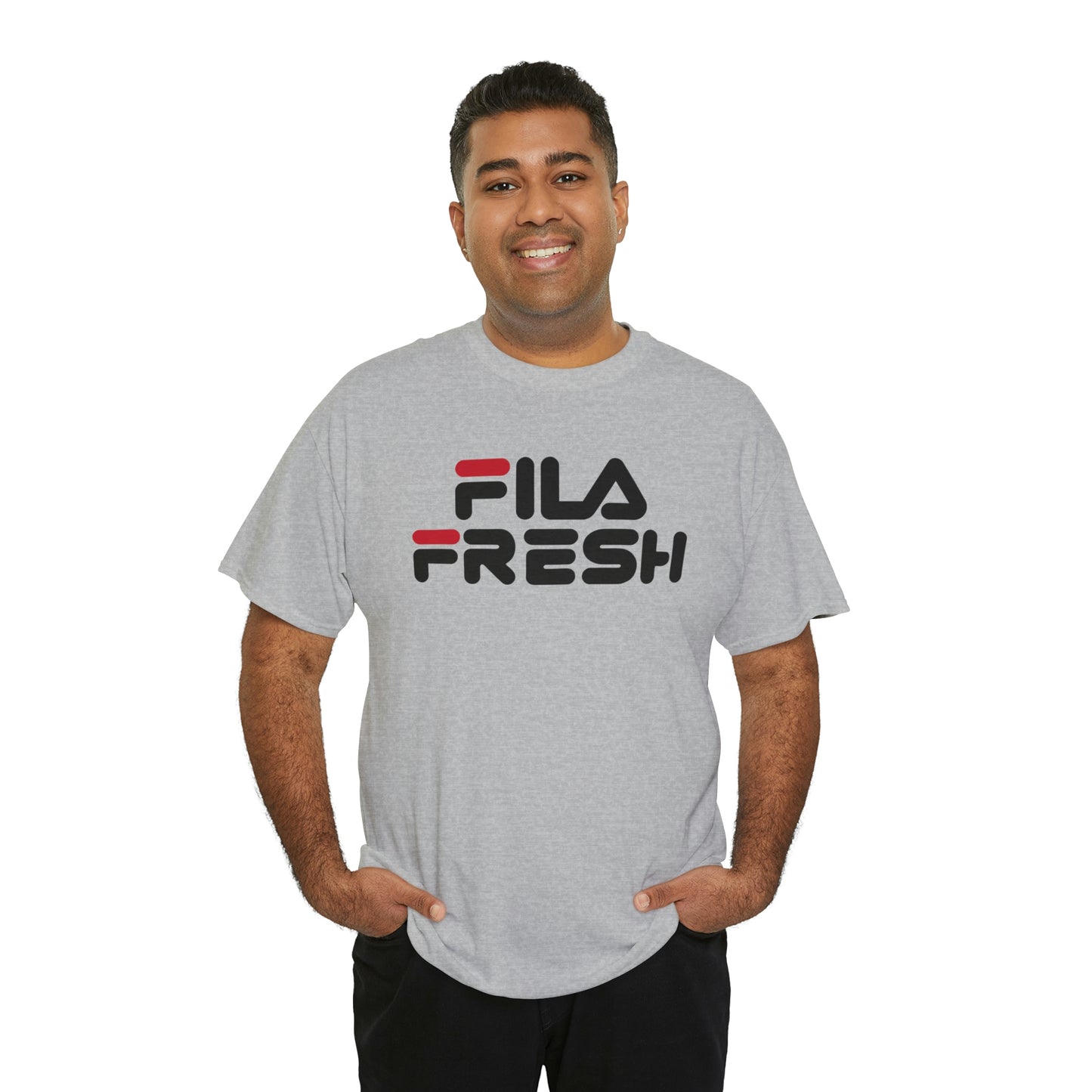 Fila Fresh Red Blk Unisex Heavy Cotton Tee