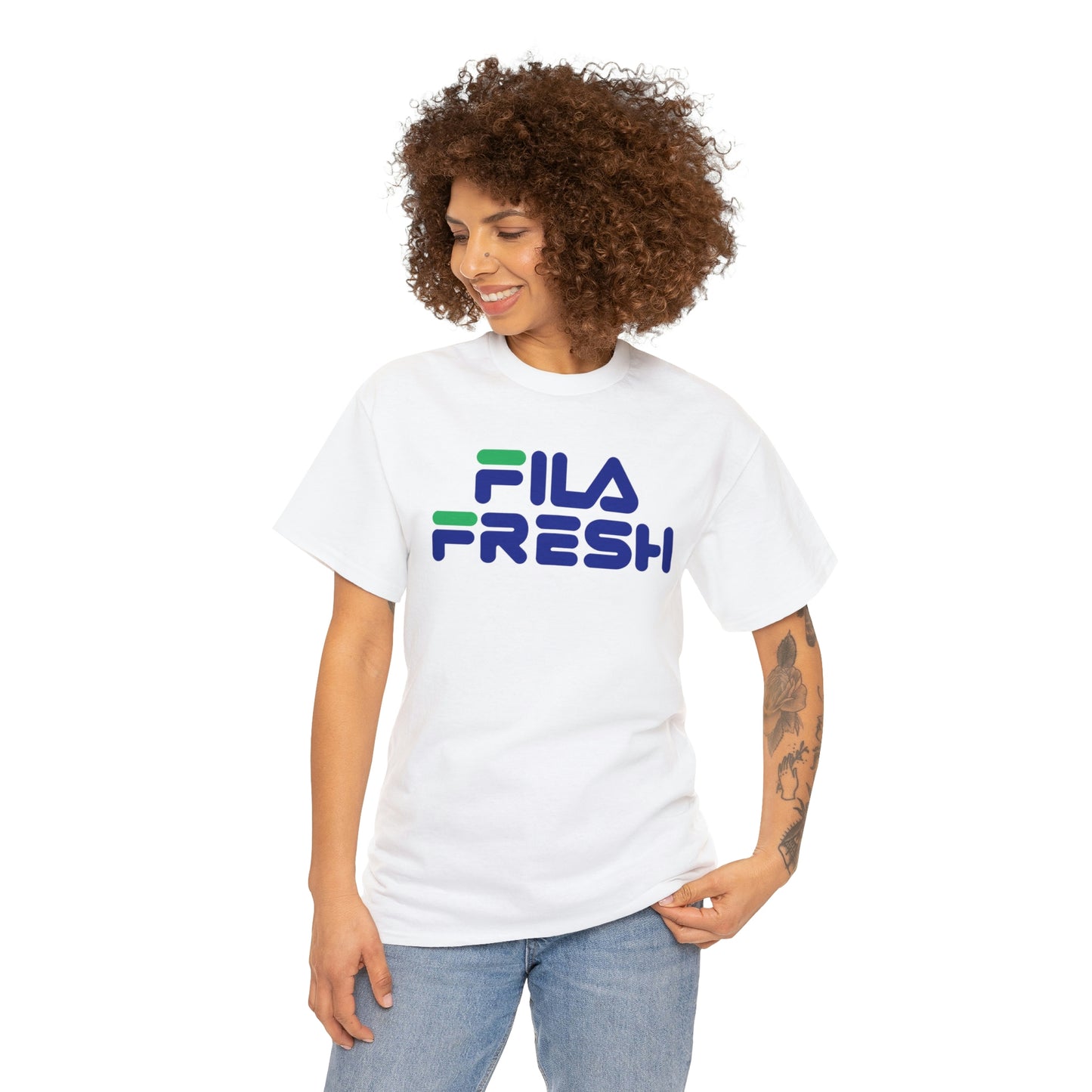 Fila Fresh Green Blue Unisex Heavy Cotton Tee